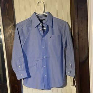 Nautica boys Blue Pinstripe Button Down Shirt